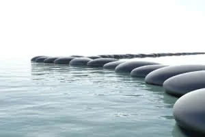 Zen stones in turbulent water