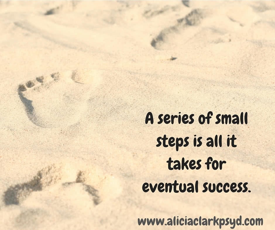 A series of small steps is all it takes for eventual success.